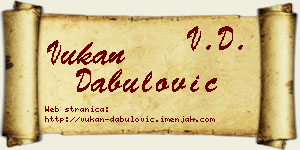 Vukan Dabulović vizit kartica